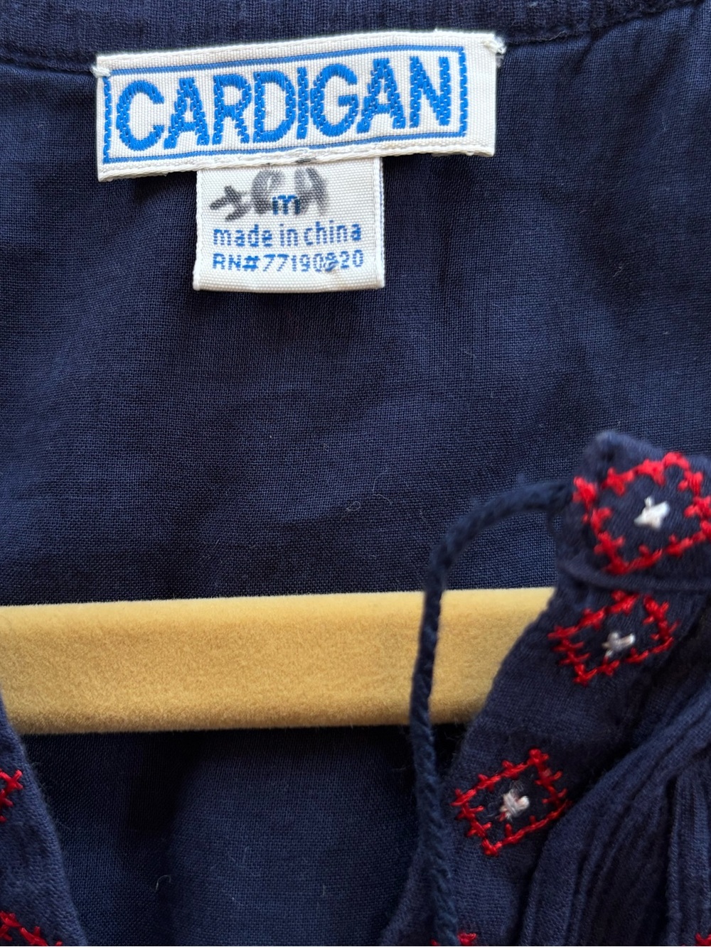 Saks 5th Avenue CARDIGAN by Lynne Hiriak Navy Embroidered Tassel Halter Dress - Picture 3 of 9